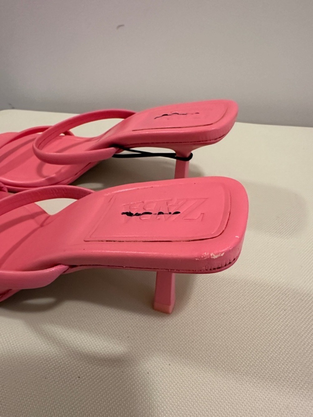 Zara Strappy Square-Toe Kitten Heel Sandals - Picture 9 of 9